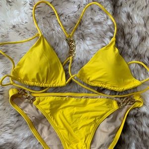 Sexy gold chain link bikini